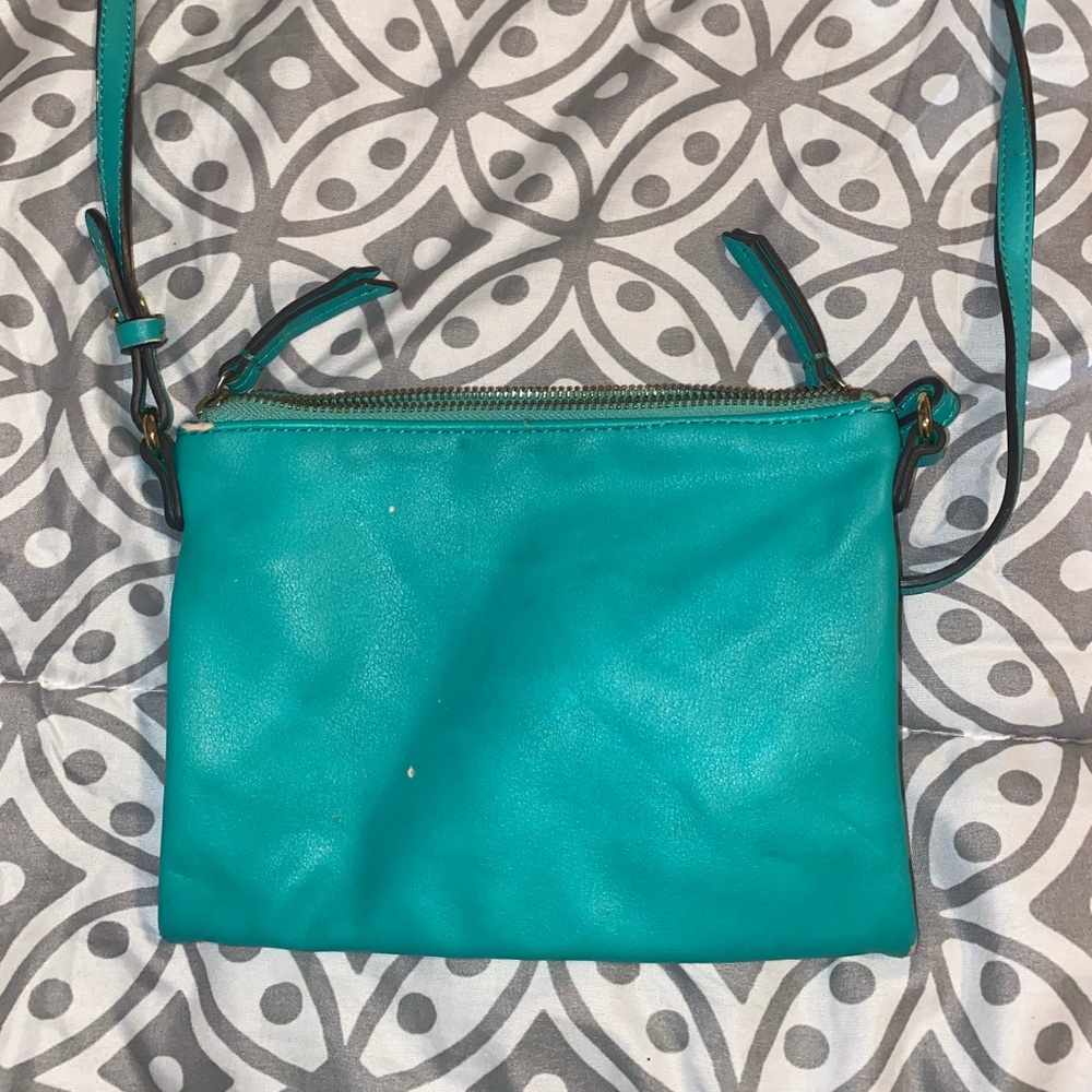 Teal cross body bag